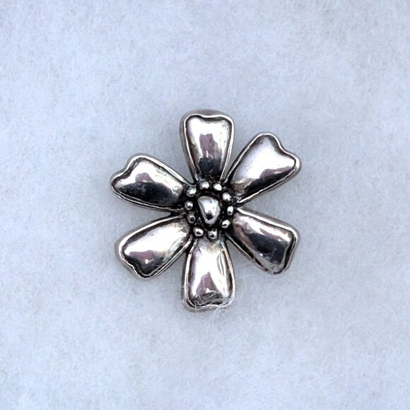 Vintage Designer Solid Sterling Silver 925 Flower Shape Pendant - Picture 4 of 6